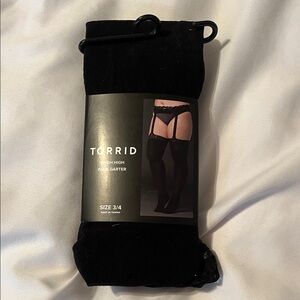 torrid Black Faux Garter Thigh-High Hosiery